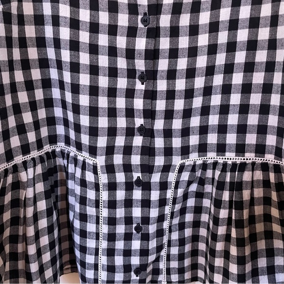 Sezane Laurette Top Black and White Vichy Print 10/42 - Picture 5 of 10